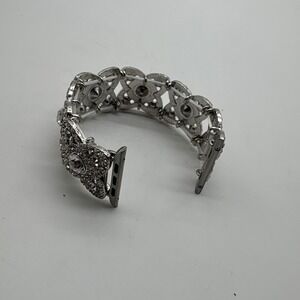 Silver Rhinestone Butterfly Stretch Apple Watch Band Filigree Crystal Bracelet